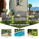 4 Pieces Outdoor Rattan Conversation Set with Comfortable Cushion by LJGDeals