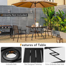 3 Pieces Patio Dining Set Stackable Chairs Armrest Table with Umbrella Hole by LJGDeals
