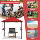 8 x 5 Feet Outdoor Barbecue Grill Gazebo Canopy Tent BBQ Shelter-Wine