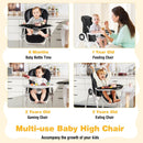 Baby High Chair Foldable Feeding Chair with 4 Lockable Wheels by LJGDeals