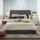 Upholstered Platform Bed Frame with 3 Storage Drawers by LJGDeals