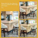 Set of 2 Swivel Bar Stools with Rubber Wood Legs and Padded Back by LJGDeals