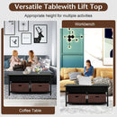 Lift Top Coffee Table Central Table with Drawers and Hidden Compartment for Living Room by LJGDeals