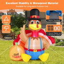 6 Feet Thanksgiving Inflatable Turkey with Pumpkin Fall Harvest Decor with Lights by LJGDeals