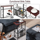 Side Sofa Narrow Table with Removable Paper Holder for Living Room-Brown by LJGDeals
