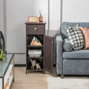 Wooden Bathroom Floor Storage Cabinet with Drawer and Shelf by LJGDeals