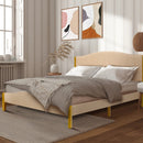 Full/Queen Size Upholstered Bed Frame with Quilted Headboard by LJGDeals
