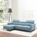 105 Inch L-Shaped Sofa Couch with 3 Adjustable Headrests-Blue by LJGDeals