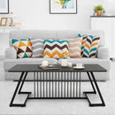 48 Inch Modern Style Coffee Table with Spacious Tabletop for Living Room-Black by LJGDeals