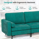 3-Seat Modular Sofa with Storage Pocket and Metal Legs by LJGDeals