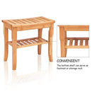 Bathroom Bamboo Shower Chair Bench with Storage Shelf by LJGDeals
