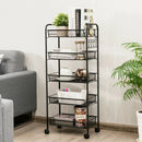 5 Tier Mesh Rolling File Utility Cart Storage Basket-Black by LJGDeals