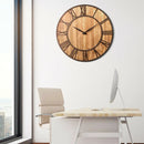 27 Inch Round Wall Clock Decorative Wooden Silent Clock with Battery by LJGDeals