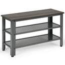 3-Tier Shoe Rack Industrial Shoe Bench with Storage Shelves by DirectDeals