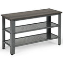 3-Tier Shoe Rack Industrial Shoe Bench with Storage Shelves by LJGDeals