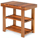 3-Tier Wood Shoe Rack 19' Shoe Bench Boots Organizer by LJGDeals