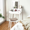 Vanity Dressing Table Set Flip Mirror Desk Furniture Stool by LJGDeals