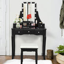 10 Dimmable Light Bulbs Vanity Dressing Table with 2 Dividers and Cushioned Stool by LJGDeals