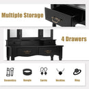 Simple Vanity Set with Tri-Folding Mirror Drawers and Storage Shelf by LJGDeals