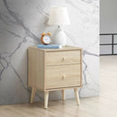 2-Drawer Nightstand Beside End Side Table with Rubber Legs by LJGDeals