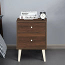 2-Drawer Nightstand Beside End Side Table with Rubber Legs by DirectDeals