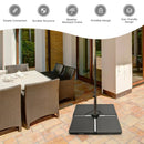 4 Pieces Square Fillable Patio Umbrella Base Set with Handle and Funnel by DirectDeals