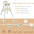 4-in-1 Baby Convertible Toddler Table Chair Set with PU Cushion
