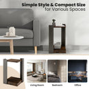2-Tier Square End Table with Open Storage Shelf for Small Space-Coffee by LJGDeals