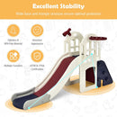 6-In-1 Large Slide for Kids Toddler Climber Slide Playset with Basketball Hoop by LJGDeals