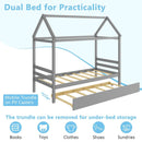 Kids Platform Bed Frame with Roof for Bedroom by LJGDeals