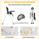 Baby High Chair Foldable Feeding Chair with 4 Lockable Wheels by LJGDeals