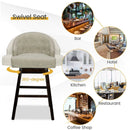 Set of 2 Swivel Bar Stools with Rubber Wood Legs and Padded Back by LJGDeals