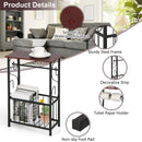 Side Sofa Narrow Table with Removable Paper Holder for Living Room-Brown by DirectDeals
