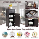 Wooden Bathroom Floor Storage Cabinet with Drawer and Shelf by LJGDeals