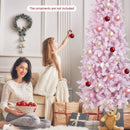 7 Feet Pre-Lit Snow Flocked Hinged Pencil Christmas Tree with 300 Lights and 8 Modes by LJGDeals