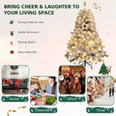 4.5 Feet Pre-Lit Premium Snow Flocked Christmas Tree with 150 Lights by LJGDeals