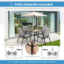 5 Feet Patio Square Market Table Umbrella Shelter with 4 Sturdy Ribs by LJGDeals
