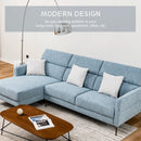 105 Inch L-Shaped Sofa Couch with 3 Adjustable Headrests-Blue by DirectDeals