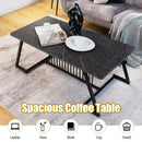 48 Inch Modern Style Coffee Table with Spacious Tabletop for Living Room-Black by LJGDeals
