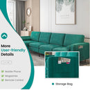 Modular L-shaped 4-Seat Sectional Sofa with Reversible Chaise and 2 USB Socket by LJGDeals