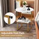 2-Tier Round End Beside Table with Metal Frame-White by LJGDeals