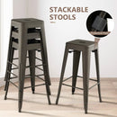 30 Inch Bar Stools Set of 4 with Square Seat and Handling Hole by LJGDeals