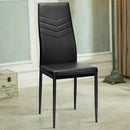 Set of 4 High Back Dining Chairs with PVC Leather and Non-Slip Feet Pads by DirectDeals