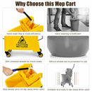21 Quart Mop Bucket Side Press Wringer on Wheels With Panel by LJGDeals