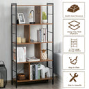 4-Tier Industrial Freestanding Bookshelf with Metal Frame by LJGDeals