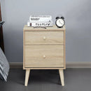 2-Drawer Nightstand Beside End Side Table with Rubber Legs by LJGDeals