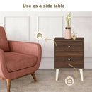 2-Drawer Nightstand Beside End Side Table with Rubber Legs by LJGDeals