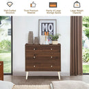 4-Drawer Dresser Cabinet Storage Organizer Rubber Leg with Rail-Brown by LJGDeals