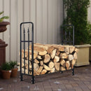 4 Feet Outdoor Heavy Duty Steel Firewood Wood Storage Rack by LJGDeals