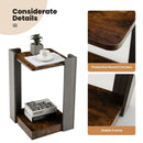 2-Tier Square End Table with Open Storage Shelf for Small Space-Coffee by LJGDeals